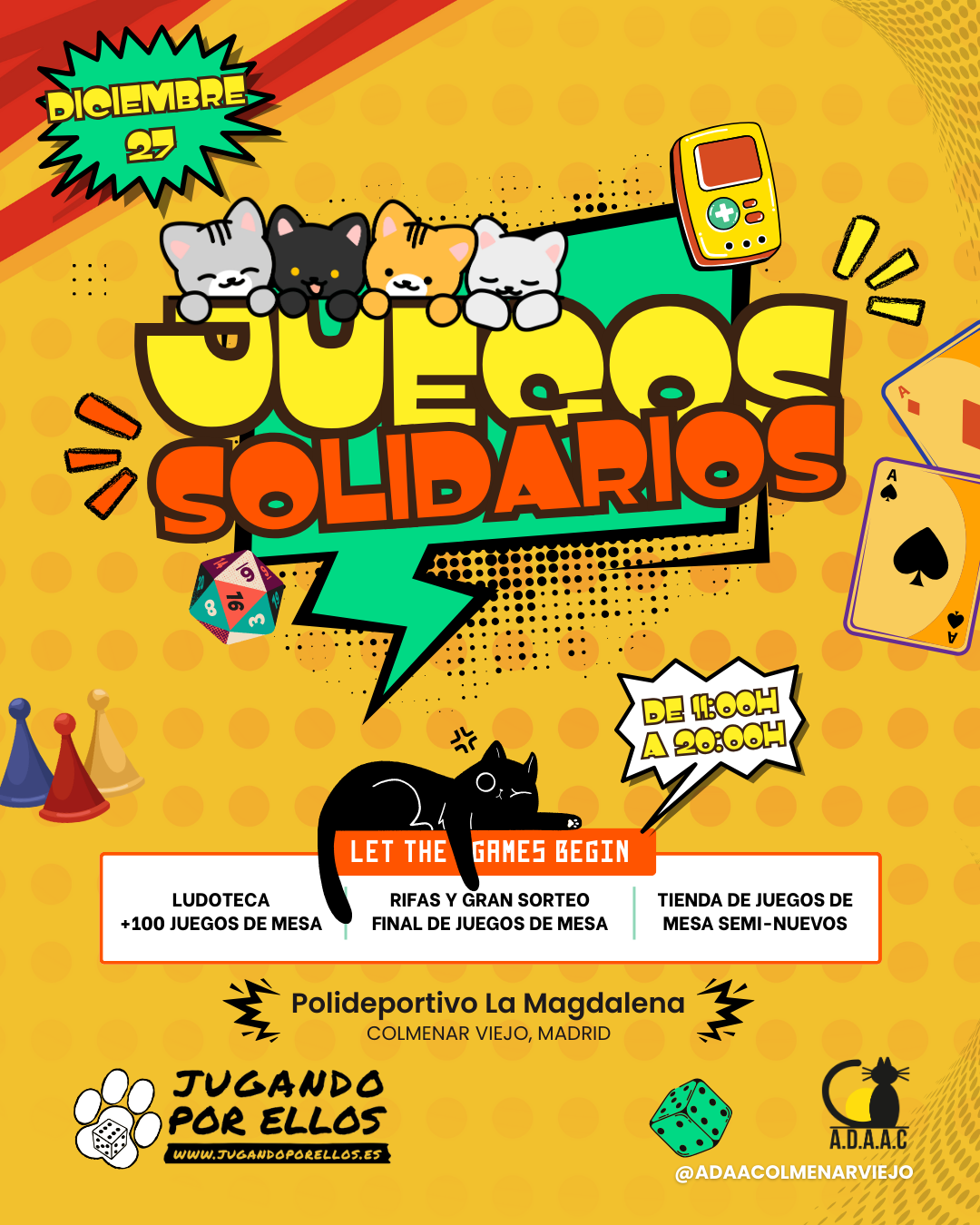 Evento solidario de juegos de mesa organizado por ADAAC y la Asociación Jugando Por Ellos